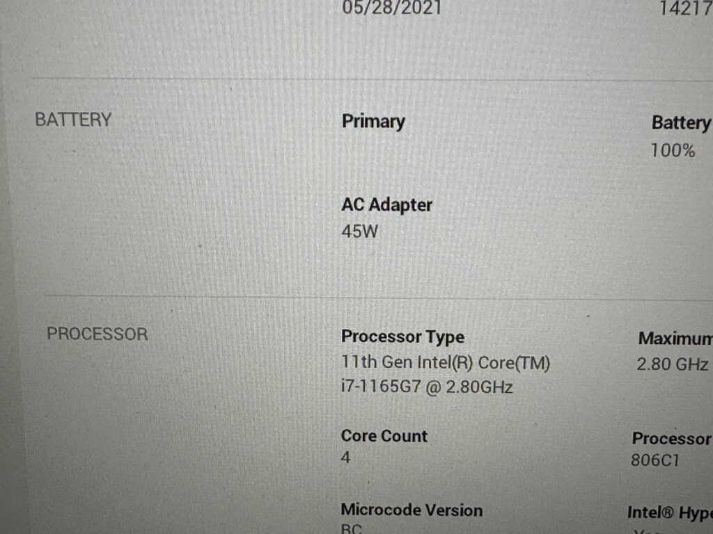AC Adapterが45W出ているのと、バッテリー100%
