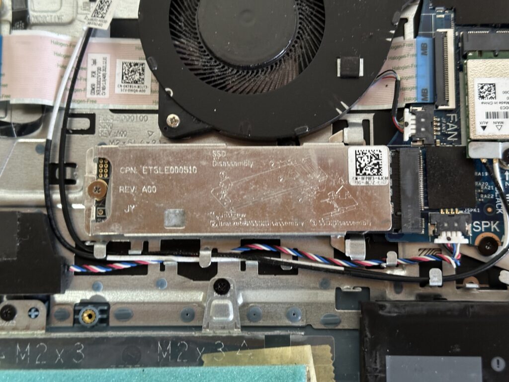 SSDの位置の拡大写真