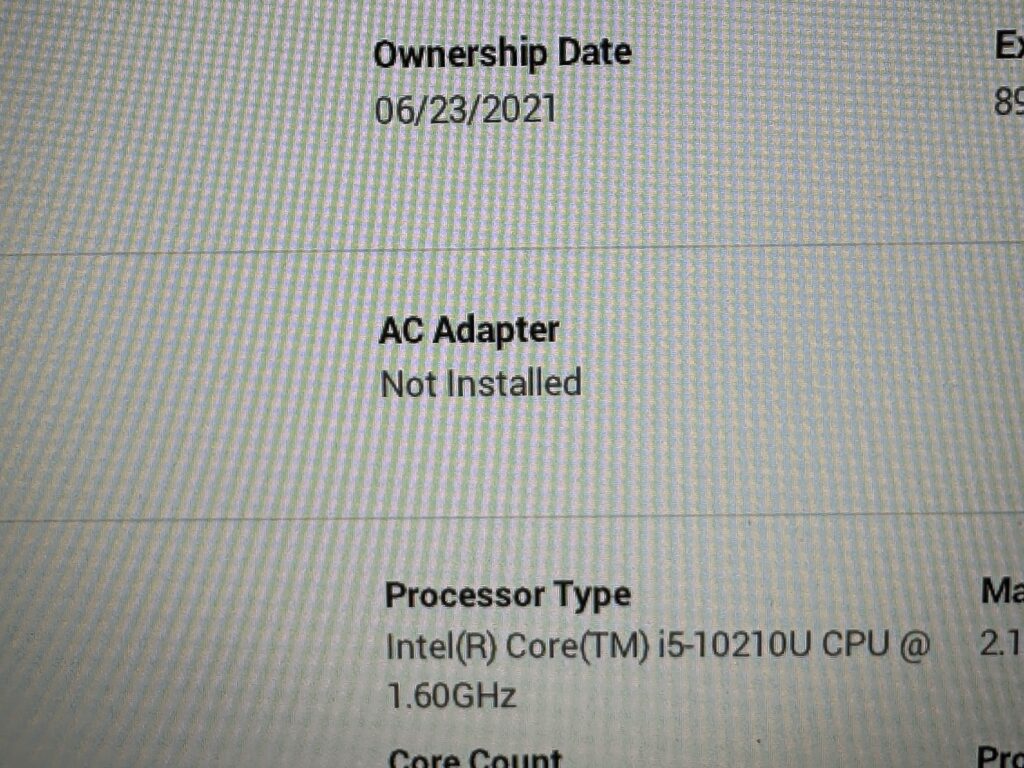 Inspiron 3510 ワット数を認識出来ない様子